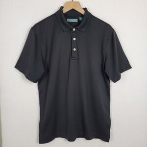 Textured Black Polo Shirt‎ Men's Large